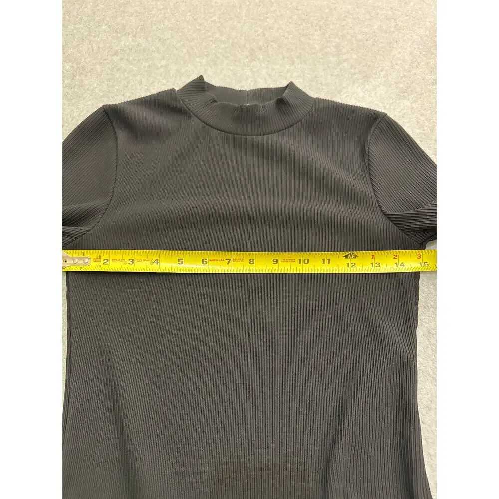 Topshop Black Ribbed Turtleneck Blouse - Picture 6 of 9